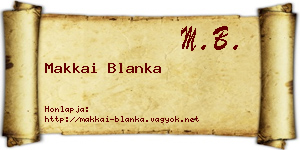 Makkai Blanka névjegykártya